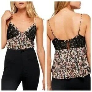 Free People Little Dream Black Lace Camisole